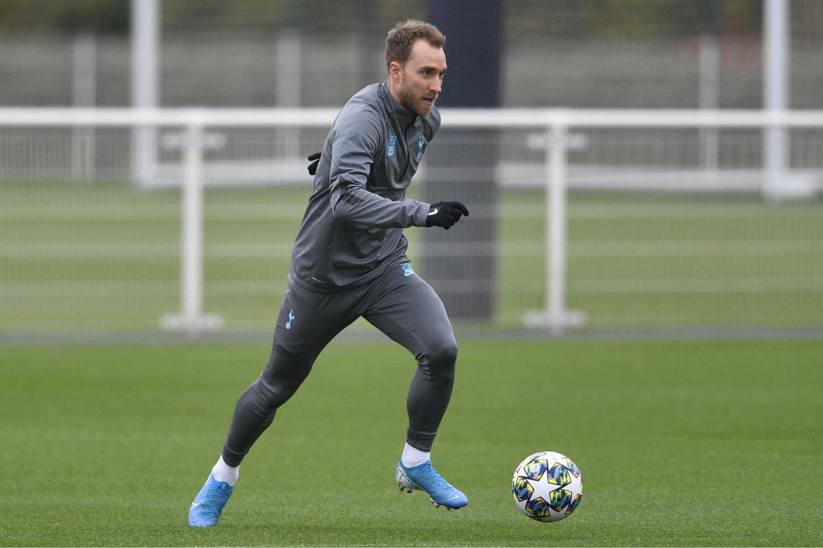 Christian Eriksen durante un allenamento