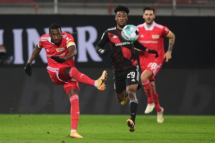 Un momento della partita tra il Bayern e l'Union Berlino