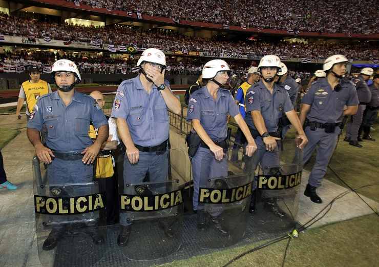 La polizia era presente durante la partita tra Sao Paulo e Tigre