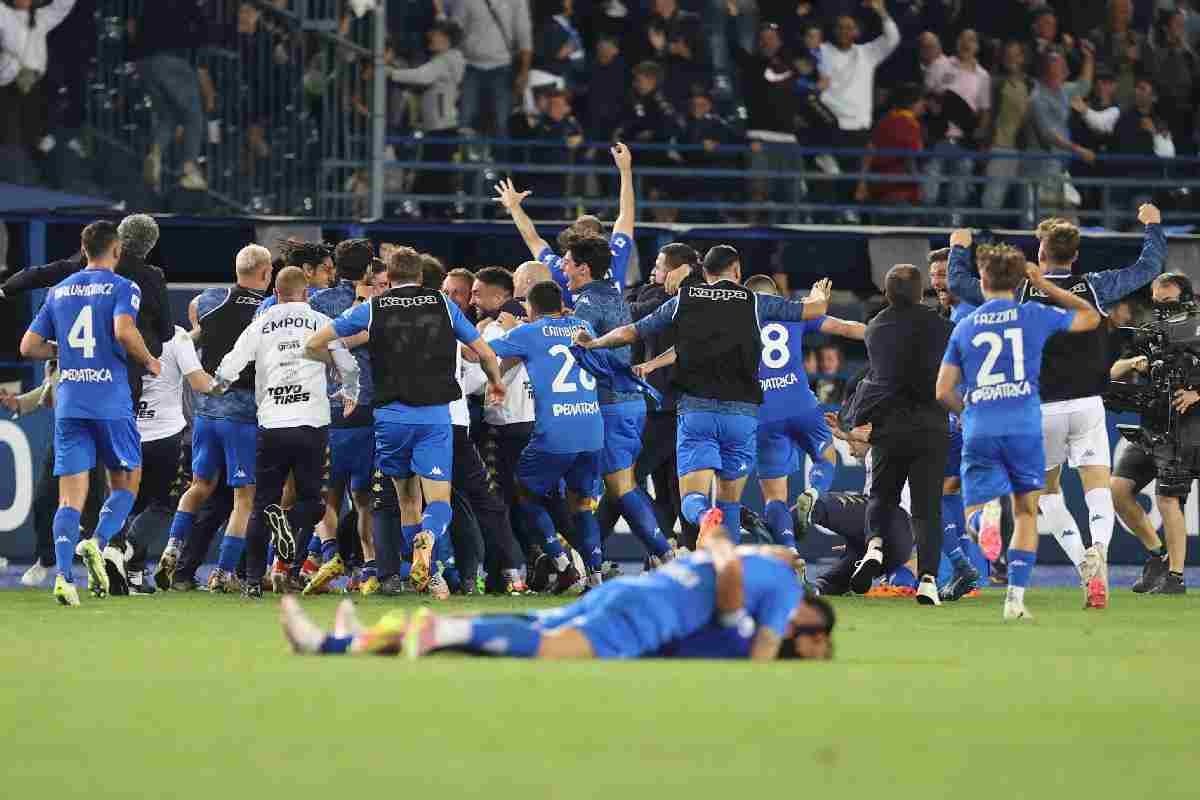 L'Empoli di Davide Nicola festeggia la salvezza