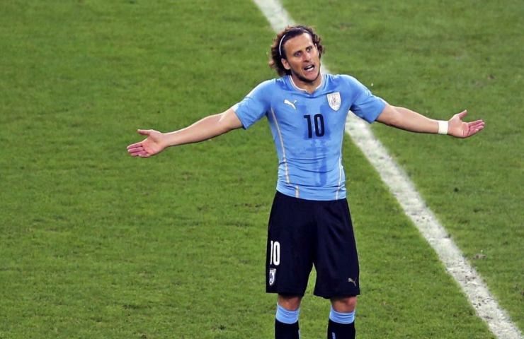 Diego Forlan con l'Uruguay