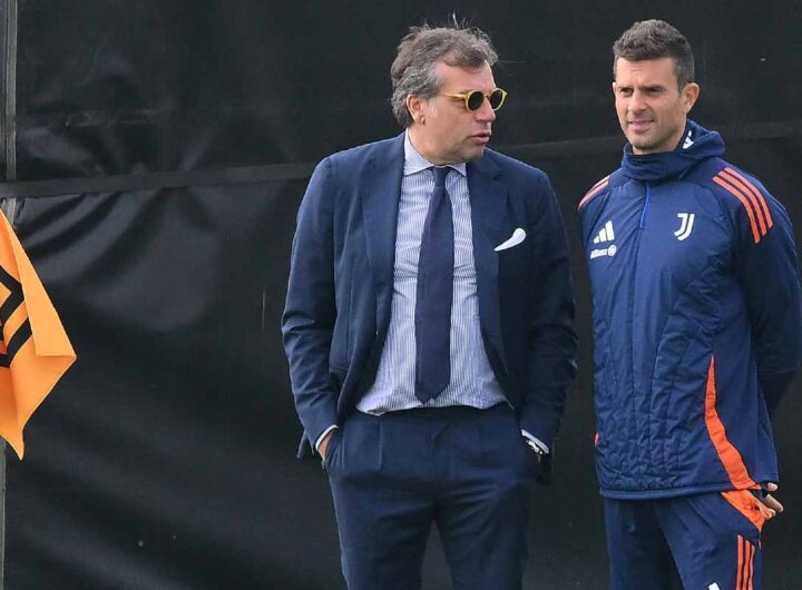 Calciomercato, la Juventus guarda in casa Hellas Verona: chi piace ai bianconeri? Nella foto, Cristiano Giuntoli e l'allenatore della Juventus, Thiago Motta